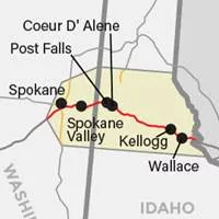Norhtern Idaho and Washington Shipping Zone, Spokane, Kellogg, Wallace, Post Falls, Coeur D' Alane