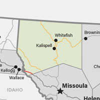North West Montana Shipping Zone, Whitefish, Kallispell
